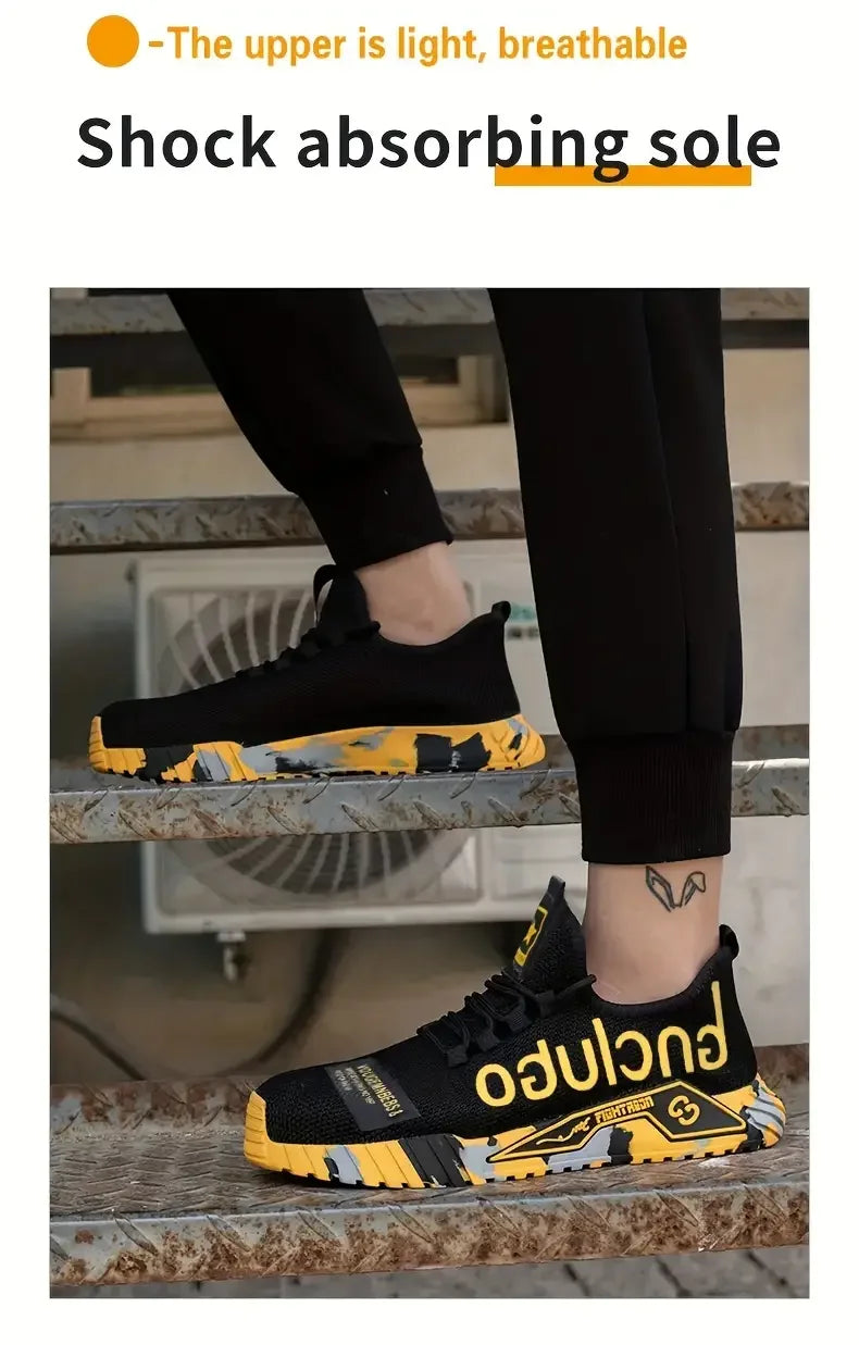 Men Anti-Puncture Reinforced Sole Safety Shoes
