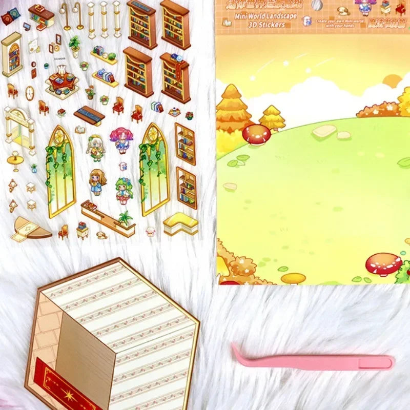 Kids DIY 3D Miniature Sticker Set
