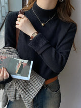 Women's Retro Red Turtleneck Sweater