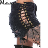 Women's Ripped Tassel Denim Shorts