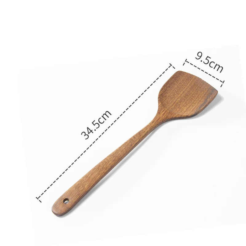 Wooden Handle Non-Stick Kitchen Utensil Set