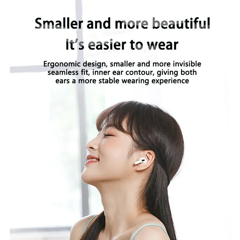 Ergonomic semi-in-ear wireless headphones designed for a stable and comfortable fit, ideal for everyday use.