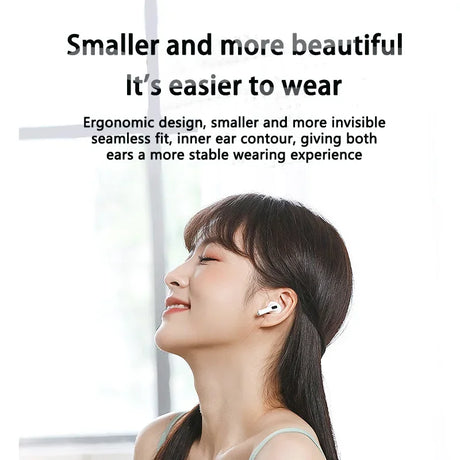 Ergonomic semi-in-ear wireless headphones designed for a stable and comfortable fit, ideal for everyday use.