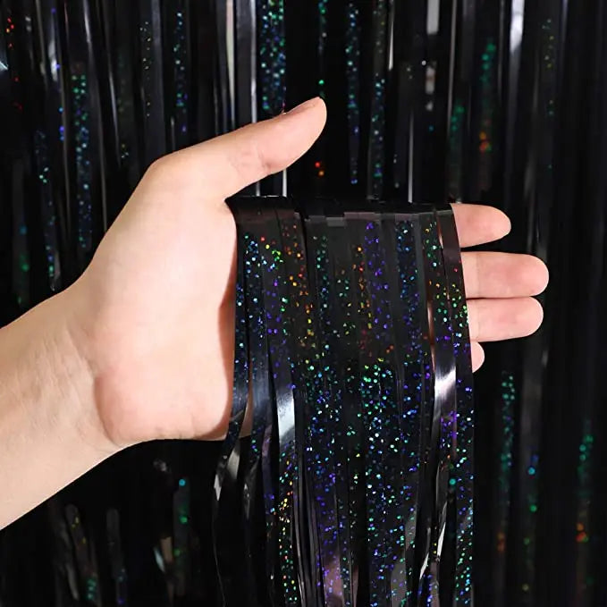 Foil Tinsel Fringe Curtain Backdrop