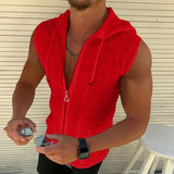 Men Check Hooded Sunblock Cardigan