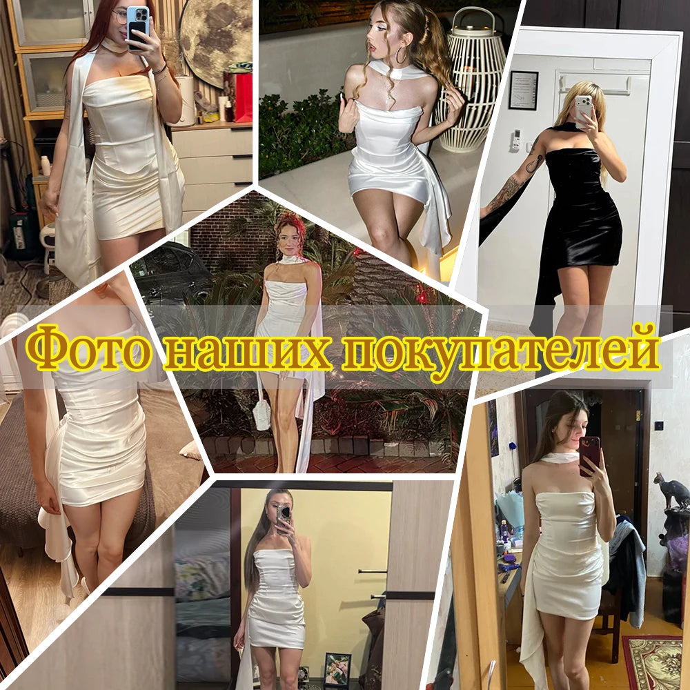 Ivory Luxe Corset Satin Mini Dress