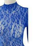 Women Lace Fishnet Long Sleeve Jumpsuit