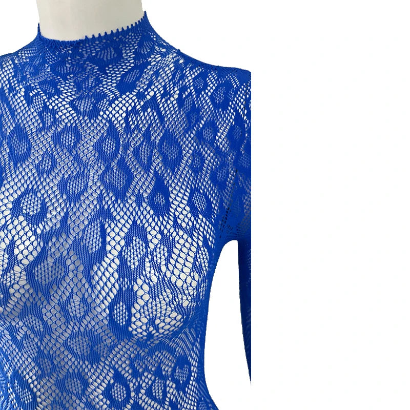 Women Lace Fishnet Club Jumpsuit