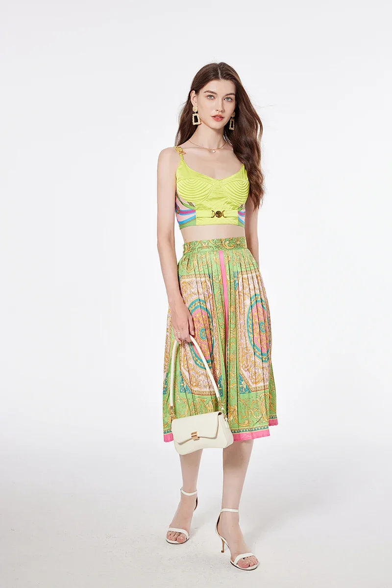 Women's Crop Top & Skirt Set
