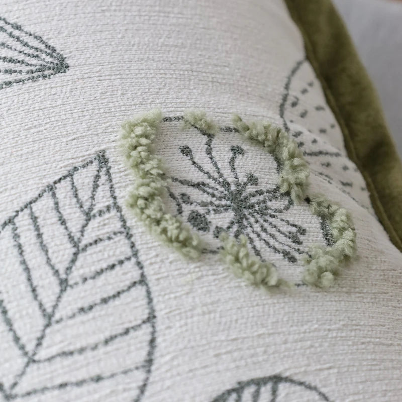 Floral Embroidered Cushion Cover
