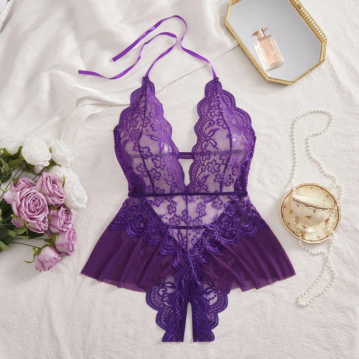 Plus Size Lace Bodysuit