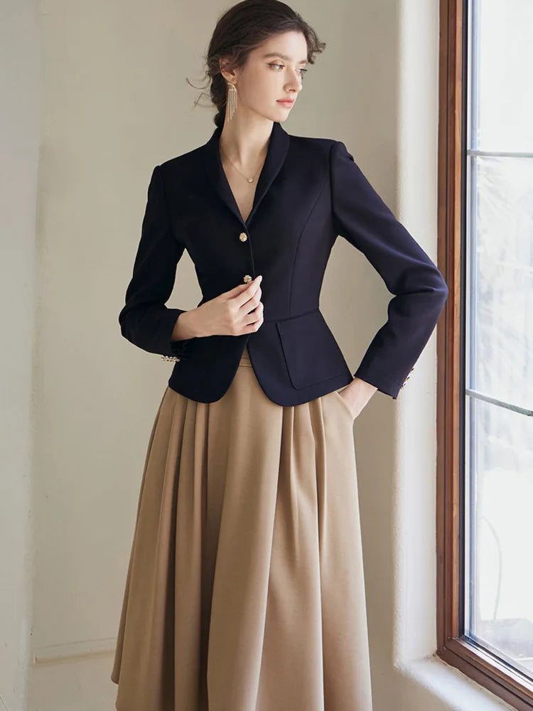 ModiCurve™ – Casual Professional Blazer (Vintage Cut, Soft Fit, All-Season Wear)