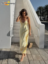 Golden Luxe Satin Maxi Dress