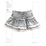 StreetBelt™ – Riveted Mini Skirt (Blue Black High Street Y2K)