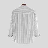 Men's Plus Size Striped Cotton Shirt – 4XL 5XL