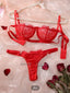 Floral Embroidery Lingerie Set