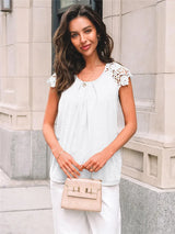 Bella Lace Oversized White Blouse