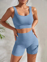 Women Seamless Ribbed Yoga Set