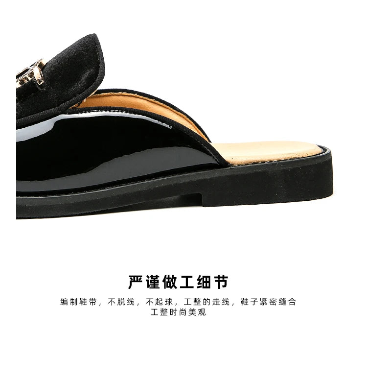 Men’s Black Leather Mules