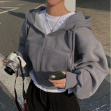 Women's Y2K Cropped Zip Hoodie