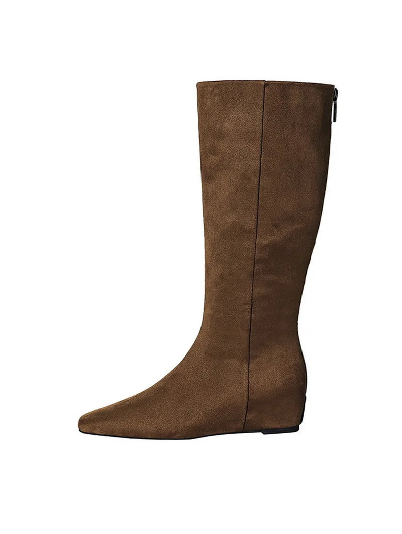 Korean Suede Knee High Boots