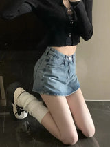 CuteGlow™ – Korean High Waist Mini Skirt (Slim Fit, Vintage Street)