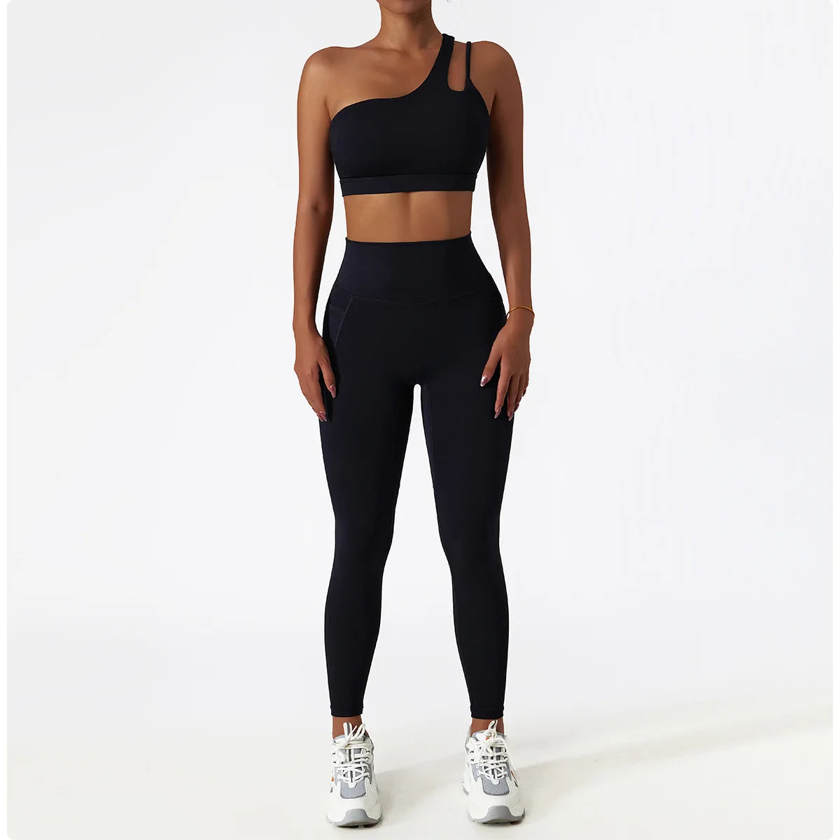 Women Oblique Shoulder Sports Bra