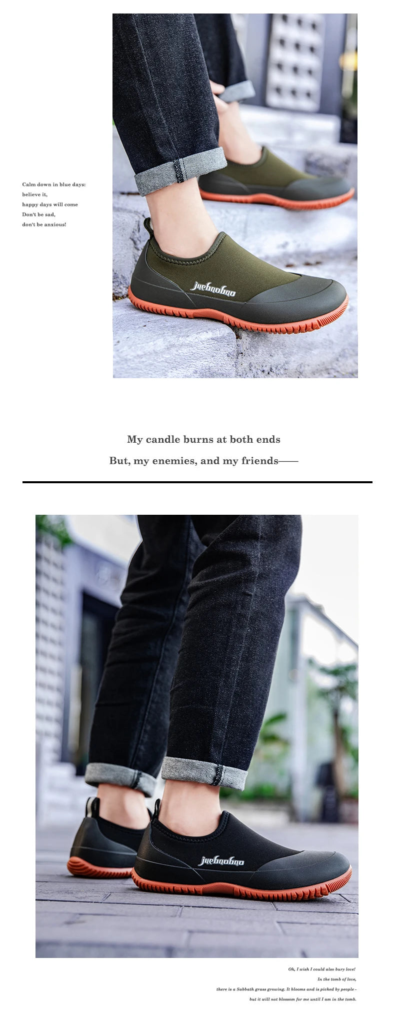 Men Lightweight Rain Boots