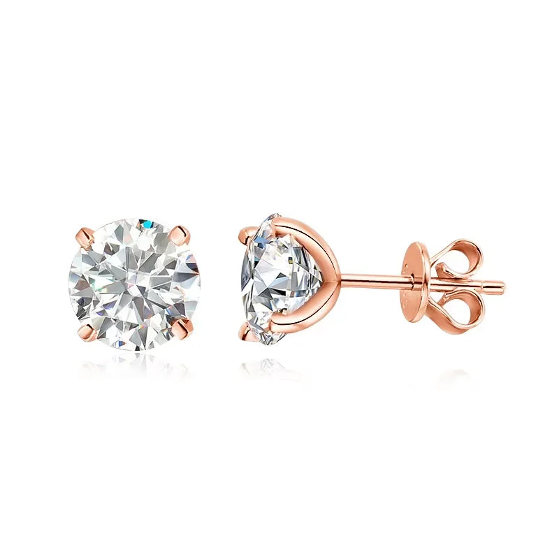 925 Sterling Silver Moissanite Stud Earrings