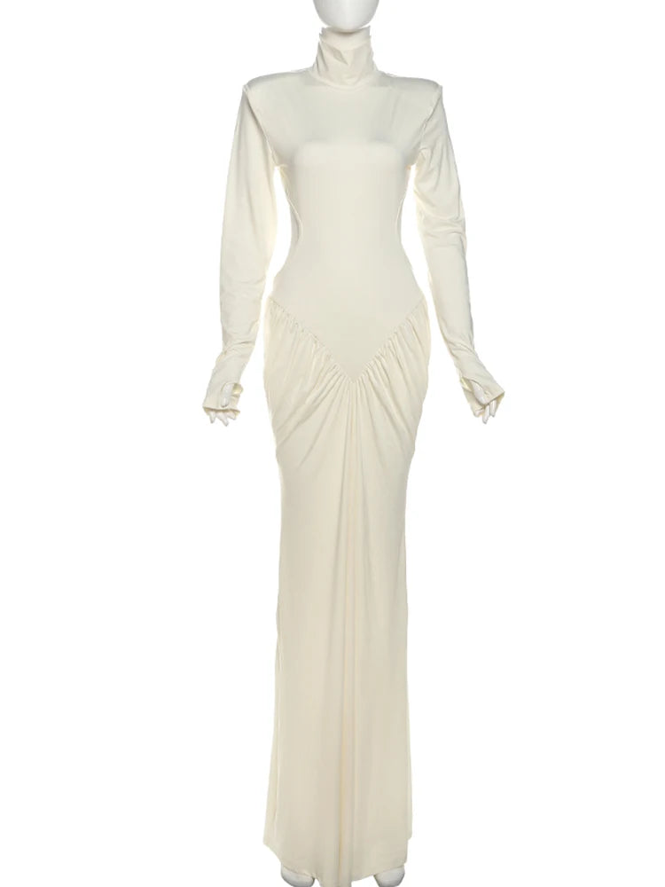Women's Backless Ruched Maxi Dress