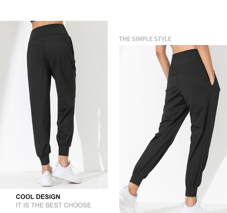 Hearuisavy Loose Quick-Dry Yoga Pants – Pleated Jogging Capris with Pockets