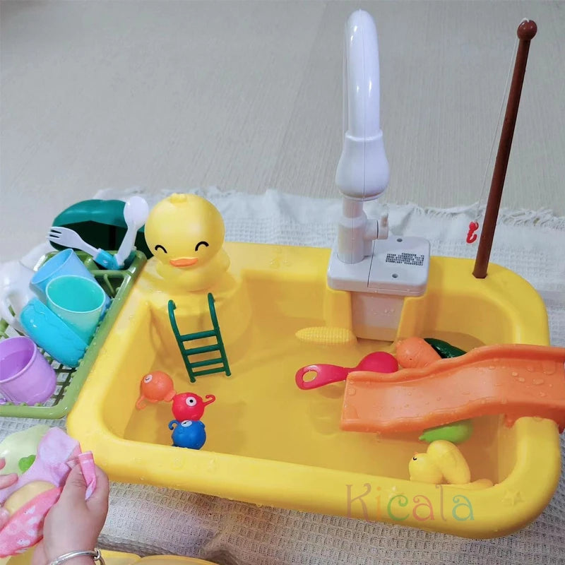 Kids Electric Kitchen Sink Toy