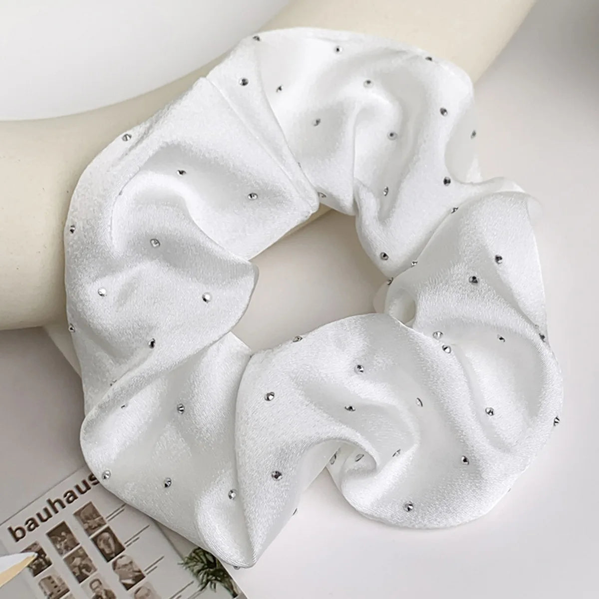 Rhinestone Satin Scrunchies