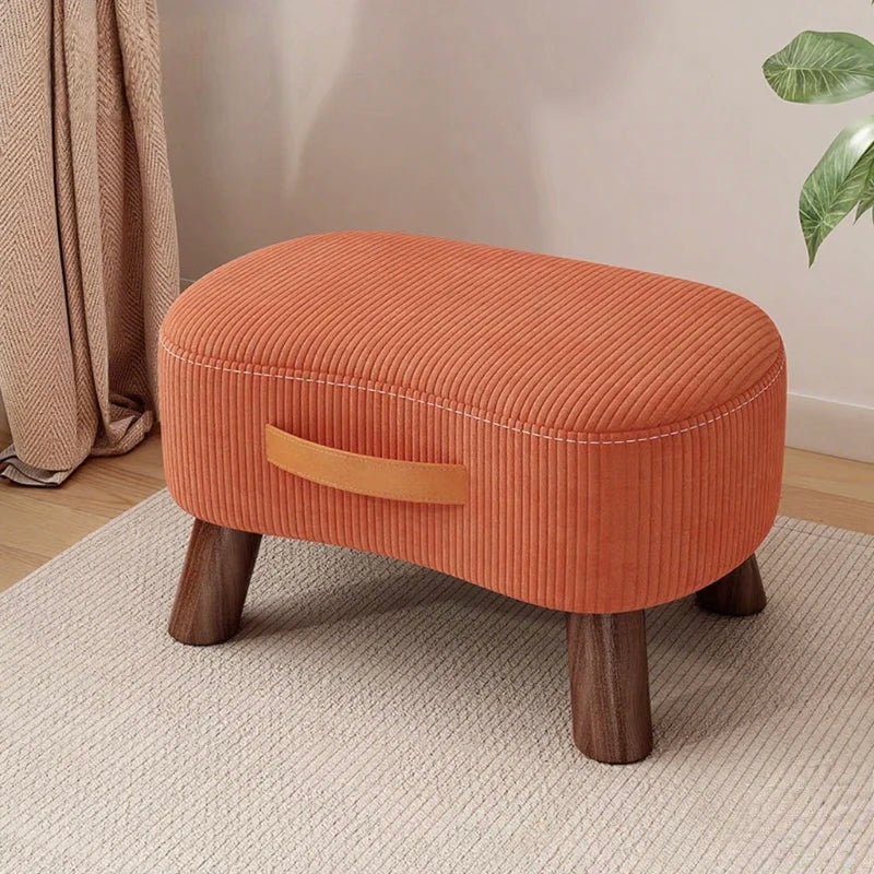 Wooden Fabric Footstool