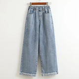 Women Plus Size High Waist Wide Leg Jeans