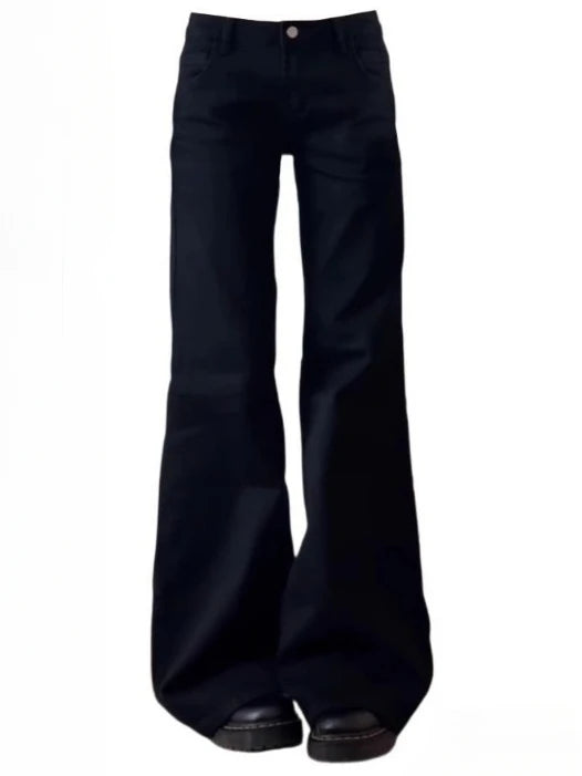 BlackMuse™ – Y2K High Waist Vintage Denim Jeans (Dark Washed, Wide Leg & Stylish)