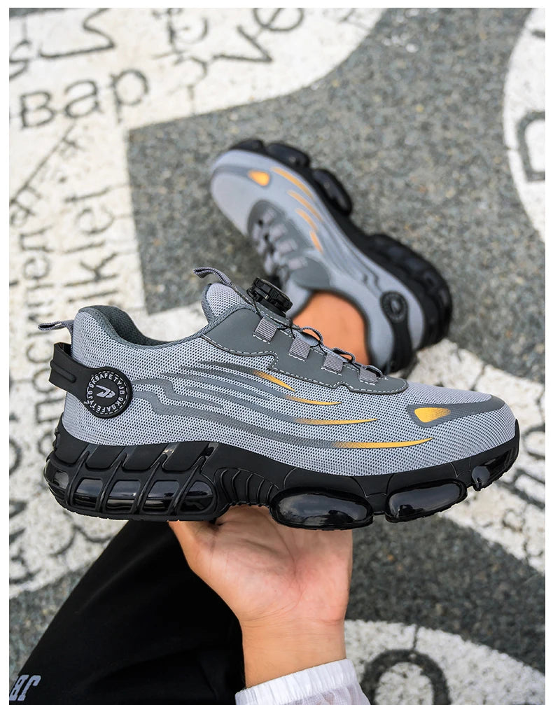 Men Rotating Button Safety Sneakers