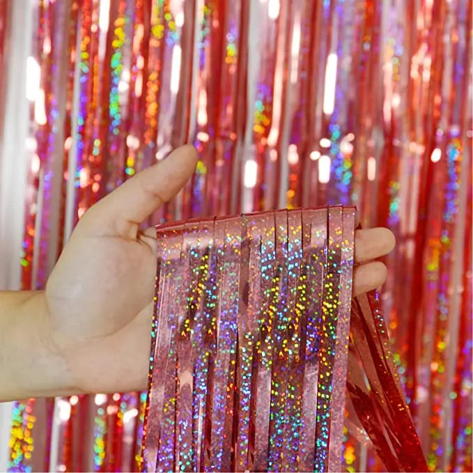 Foil Tinsel Fringe Curtain Backdrop