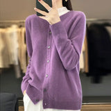 Women Merino Wool Cashmere Cardigan