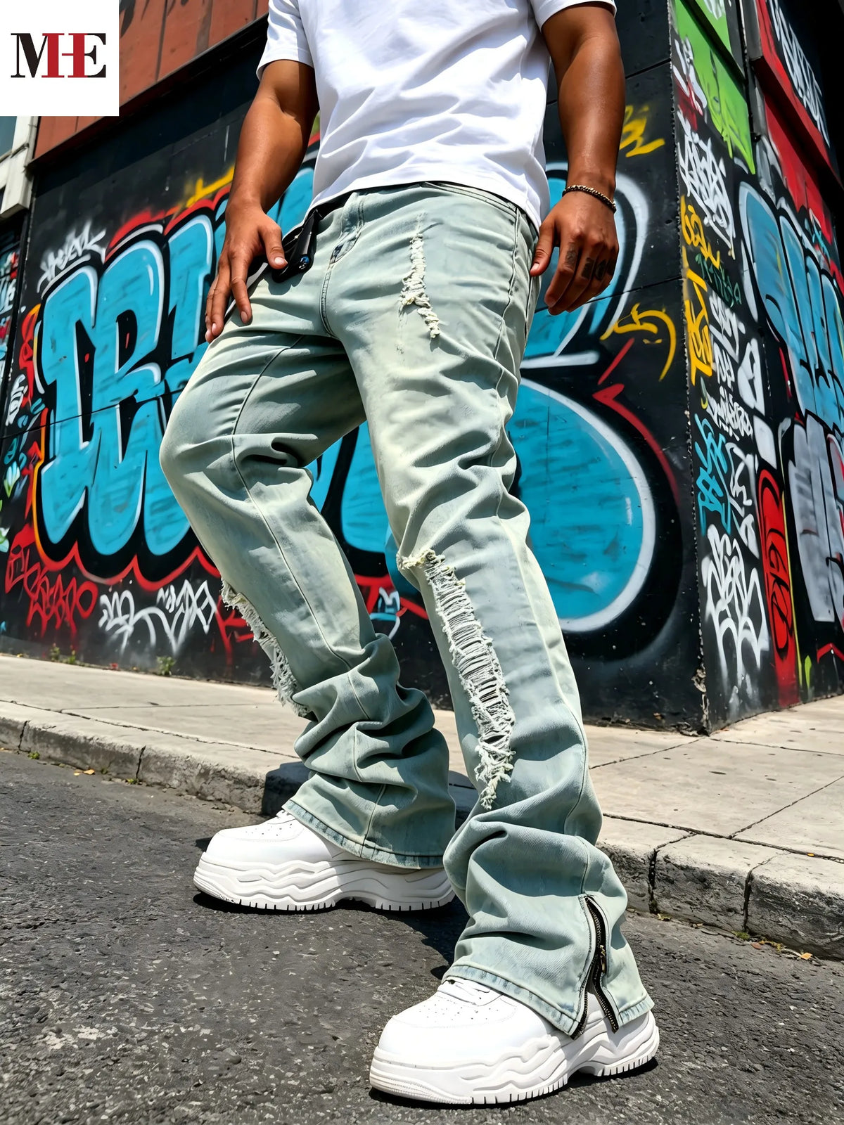 HME Vintage Blue Flare Jeans