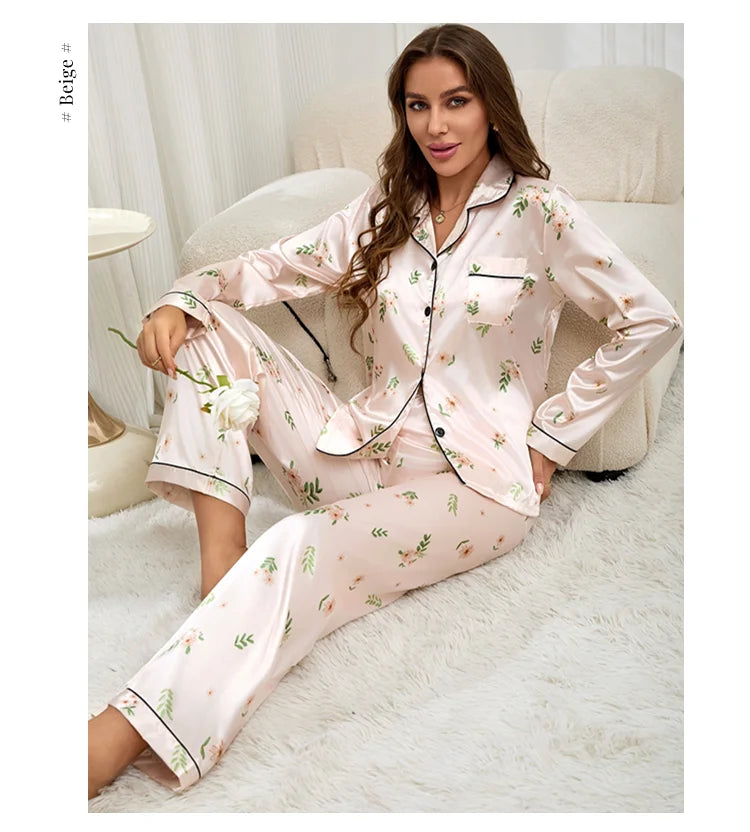 Women's Satin Pajama Set
