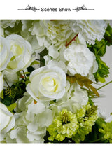 White Green Floral Arrangement Decor