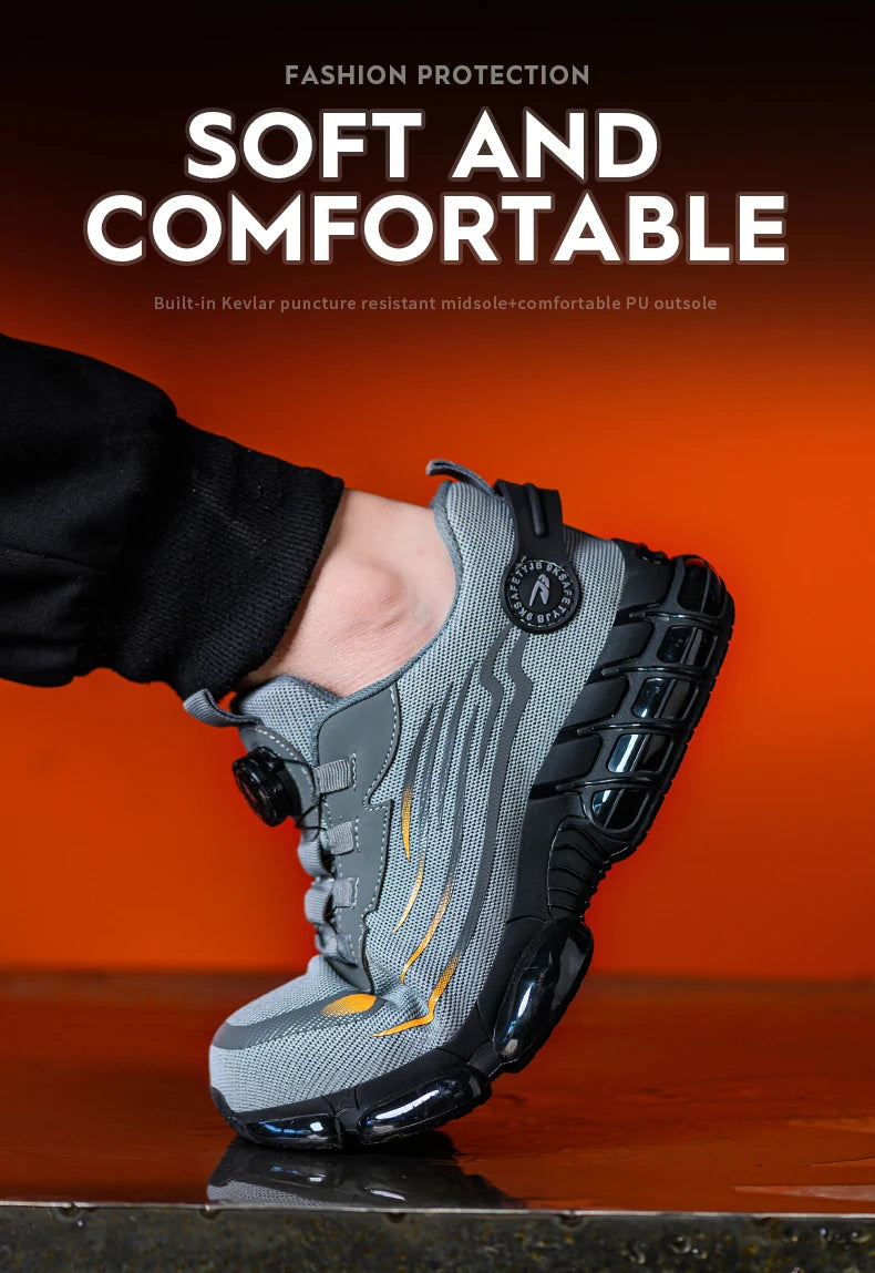 Men Rotating Button Safety Sneakers