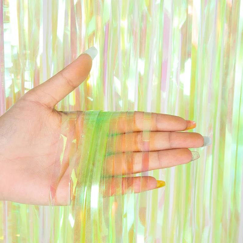 Foil Tinsel Fringe Curtain Backdrop