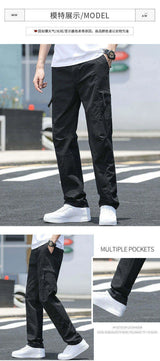 Men's Plus Size Cargo Pants – Black Cotton Joggers