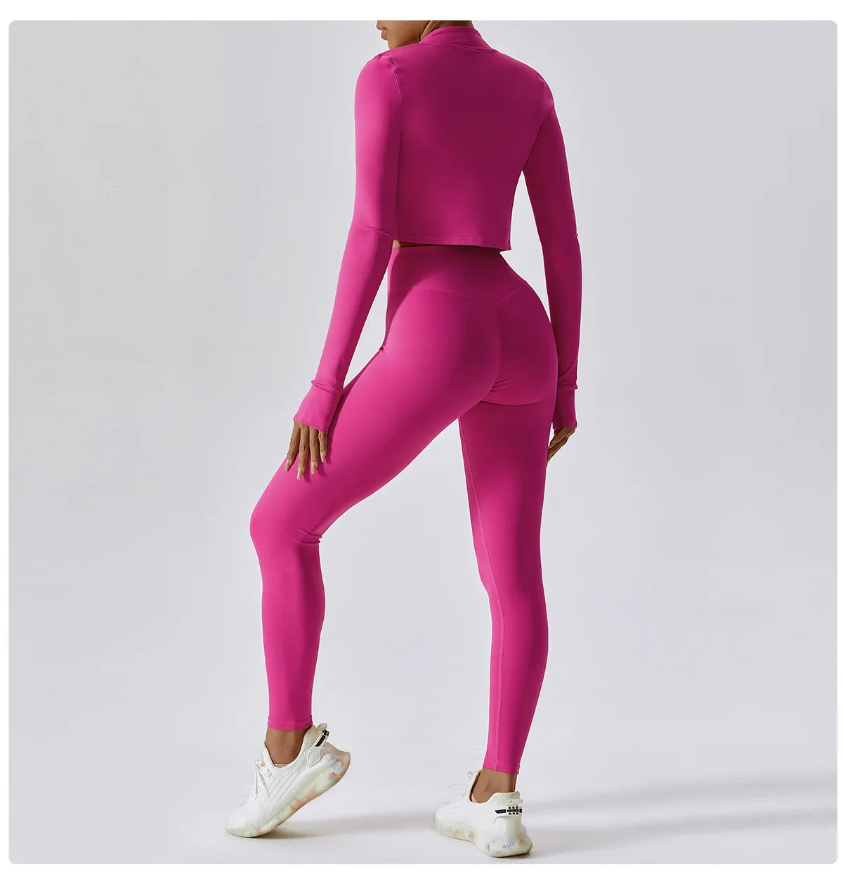 Women's Sexy Zip Long Sleeve Yoga Jacket – Workout Running Cycling Top