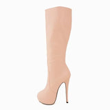Women Over Knee Boots – Super Matte Leather Platform