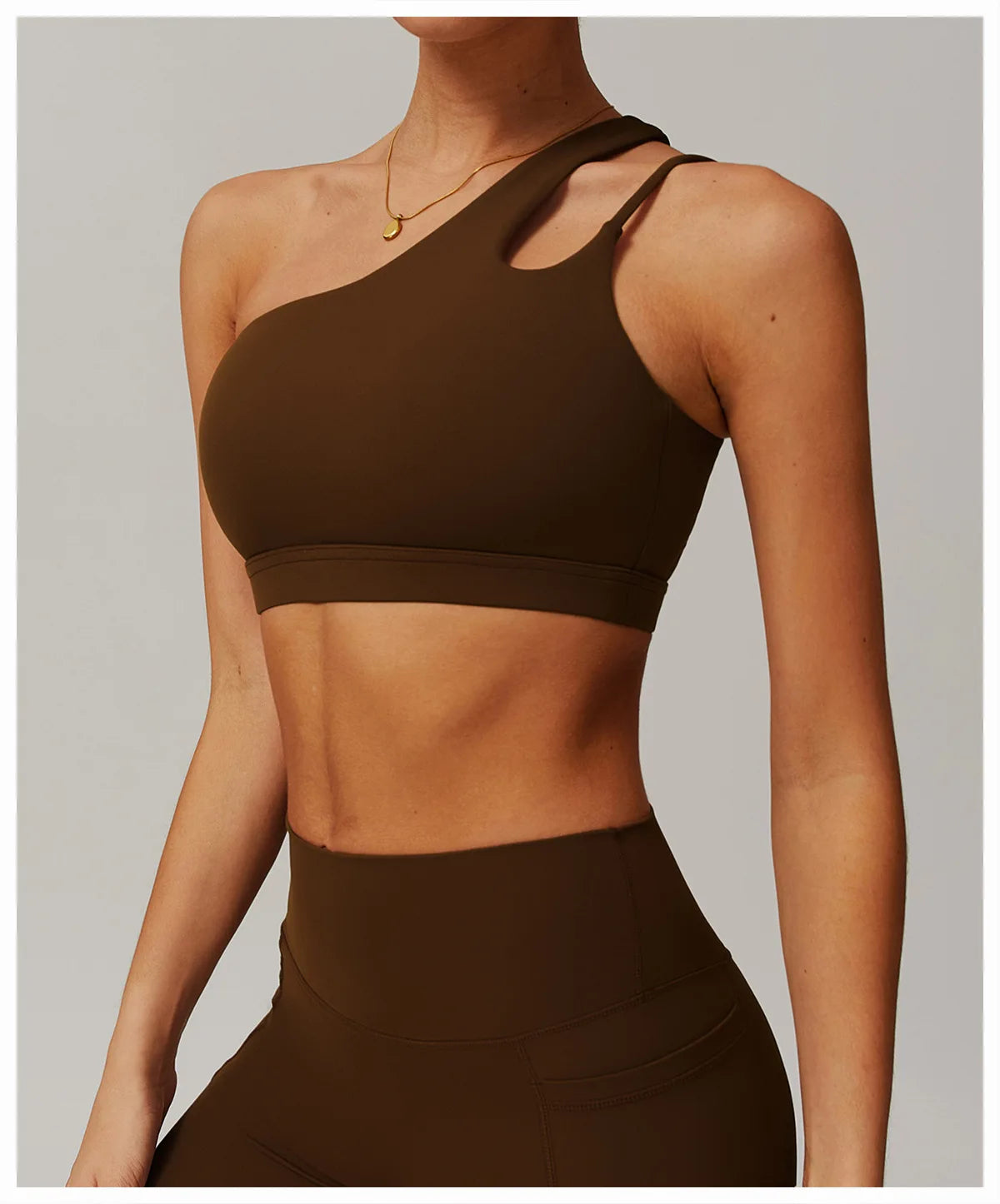 Women Oblique Shoulder Sports Bra