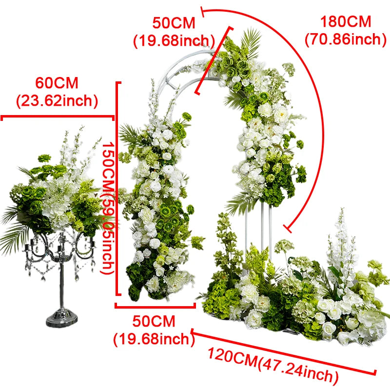 White Green Floral Arrangement Decor
