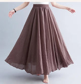 Women Linen Maxi Skirt
